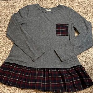 Mix & Match 2/$16 Soprano Grey & Plaid Peplum Top
